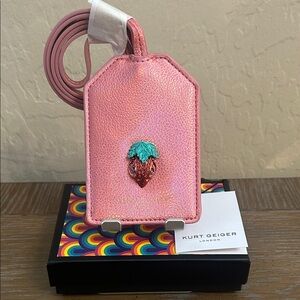 Kurt Geiger | Southbank Metallic Strawberry Tag ID Credit Card Holder Lanyard